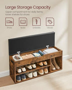 VASAGLE Storage Bench with Cushion, Shoe Bench, 11.8 x 39.4 x 17.3 Inches - Image 5
