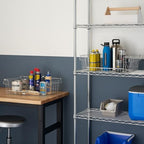 TRINITY Set of 2 19" Stackable Metal Wire Storage Baskets w Handles - Image 2
