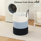 Laundry Basket Hamper Tall Rope Storage Woven for Blanket toys Dirty Clothes in Living Room Bathroom Bedroom (Gradient Blue, 100L/26.4Gal) - Image 2