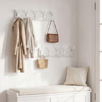 WEBI Coat Rack Wall Mount,5 Triple Hooks for Hanging Coats,16" Hole to Hole,Coat Hooks Wall Mounted,Coat Hanger Wall Hook Rack Rail for Clothes,Jacket,Farmhouse,White - Image 5