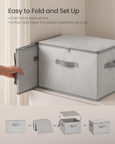 SONGMICS Set of 3 Storage Bins with Zipper Lids, 31 Quart Storage Boxes - Image 4