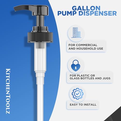 Kitchentoolz 1-Gallon Plastic Jug with Pump Dispenser - Ideal for Epoxy Resin, Laundry Detergent, Liquid Soap, Snow Cone Syrup, Batter - Image 6
