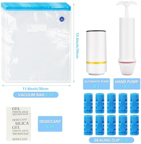 50 Pcs Filament Vacuum Storage Bags with Manual Auto Pumps - Image 2