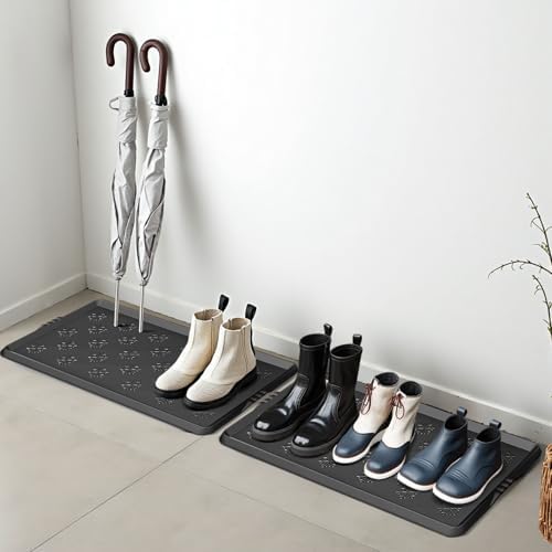 Azadx Rubber Boot Tray, Shoe Trays for Entryway, Versatile Boot Mat Tray - Image 2