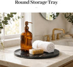 Marble Serving Tray, 11.8" Round Vanity Tray for Bathroom Countertop, Black - Image 6