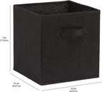 Amazon Basics Collapsible Fabric Storage Bins Organizer with Handles, Sturdy, Foldable, 10.5" x 10.5" x 11", Black, 6 Count (Pack of 5) - Image 4