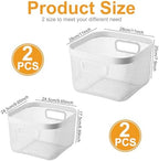 MorningRo 4 Pack White Metal Mesh Basket with Handles, Medium and Large - Image 2
