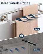 Alise Double Towel Bar,16" Towel Racks for Bathroom Wall Mounted,Nickel - Image 5