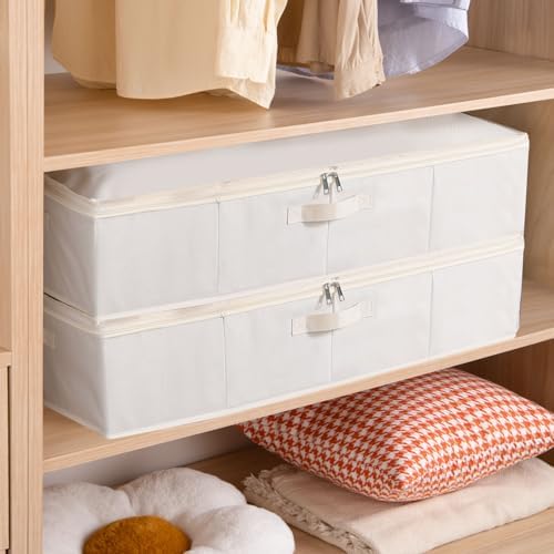 Underbed Storage Organizers,Beige,2 Pack,23.6x11.8x5.9 Inch - Image 2