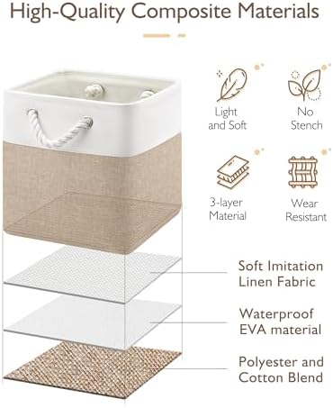 Patvingot 11-Inch Fabric Cube Storage Bins with Handles,4 Pack,Foldable - Image 3