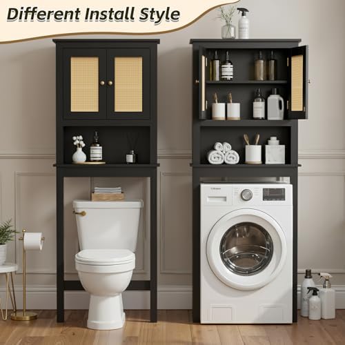 Over Toilet Storage Cabinet with Barn Door & Adjustable Shelves - Image 3