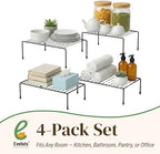 Evelots Wire Shelf Organizer, Large Metal Cabinet Risers, 4-Pack, Black - Image 7