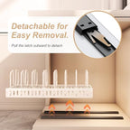 Pots and Pans Organizer Under Cabinet 2 Pack, Pull-Out Cabinet Organizer for Pot Lids, Bakeware, Dishes, 8 Adjustable Dividers (White - Image 5