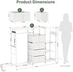 YOSHOOT 55" Dresser with Hanging Rack & Purse Organizer, Closet Dresser - Image 2