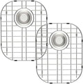 SANNO Kitchen Sink Protectors Gird Sink Rack, 14.57" L X 11.2" W Bottom Grid with Rear Drain Hole for Double Sink, Stainless Steel, 2 Pack by SANNO