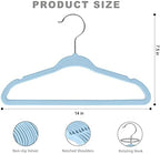 BAGAIL 50 Pack Kids Velvet Hangers 14 Inches Children's Clothes Hangers Non-Slip Baby Hangers for Infant/Toddler (Babyblue) - Image 2