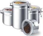 ENLOY 4-Piece Stainless Steel Airtight Food Storage Canister Set with Lid by ENLOY