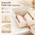 Bra Organizer for Closet, Stackable Pull-Out Drawer with Clear Top, Bra Storage Box for A-C Cup Bras, Teen Bras, Lingerie, Underwear, Socks, Scarves and Baby Clothes - Image 4
