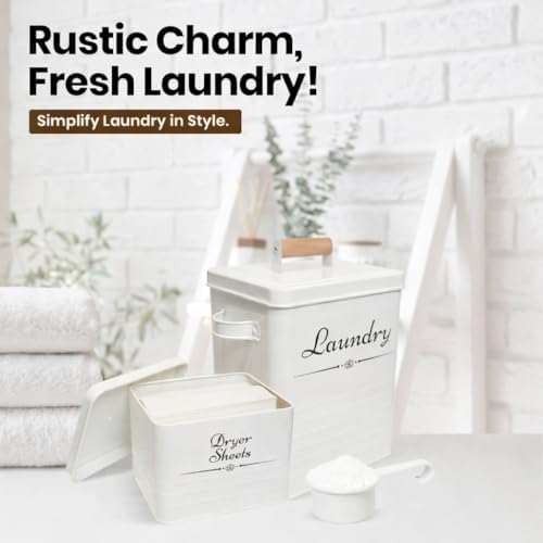 Farmhouse Metal Laundry Detergent Pod Container With Dryer Sheet Holder - Image 6