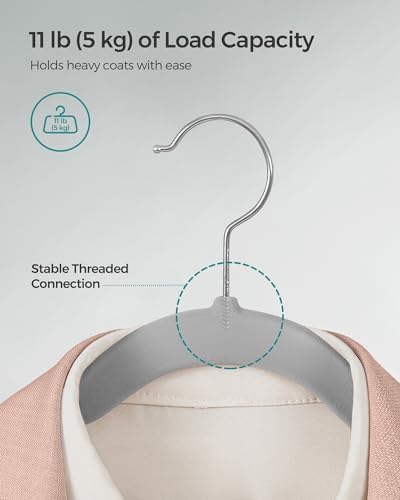 SONGMICS Velvet Hangers 50 Pack, Non-Slip Clothes Hangers, Space-Saving - Image 5