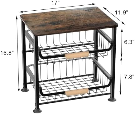 Fruit Vegetable Basket for Kitchen,3 Tier Pantry Organizers and Storage,Snack Organizer for Countertop,Pantry Cart,Metal Wire Storage Shelf Organizer Baskets for Kitchen, Pantry, Bathroom - Image 7