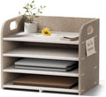 Fluxynara 4-Tier Felt File Organizer with Carry Handles, Natural Stone by FLUXYNARA