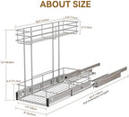 Under Sink Organizer 9" W X19 D, Pull Out Cabinet Organizer 2 Tier - Image 2