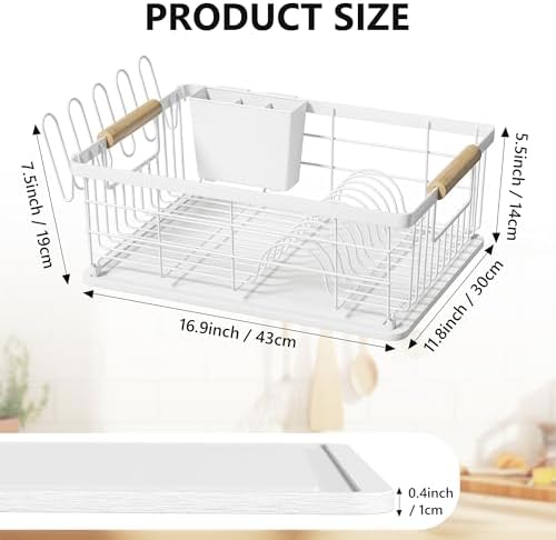 Dish Drying Rack White with Diatomaceous Earth No Installation Required - Image 2