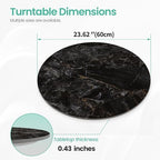 ZL ZELing 23.6" Lazy Susan Turntable – 360° Sinteredstone Silent Anti-Slip Turntable, Table Top Centerpiece for Kitchen, Pantry, Spice Rack, Refrigerator & Dining Table, Glossy Black - Image 3