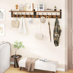 47.2" Coat Rack Wall Mount with Shelf and 10 Hooks, Rustic Brown UHWS004H-2 - Image 7
