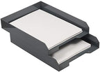 JAM PAPER Stackable Paper Trays - Grey - Desktop Document, Letter, & File Organizer Tray - 2/Pack - Image 3