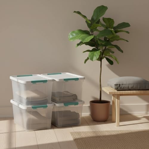 36 Quart Large Plastic Storage Box, Clear Plastic Storage Totes, 4 Packs - Image 6