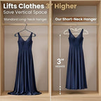 20 Pack Short Neck Hangers, 3 in. Lift, Silicone Non-Slip, Cream - Image 2