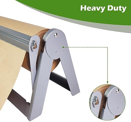 Ecohu 24in Wrapping Paper Roll Cutter - Holder Dispenser for Butcher Freezer Craft Paper Rolls with Updated Serrated Blade for Gift Wrap. Non-Slip Cutting Tool for Kitchen, Craft Room-Set on Tabletop - Image 4