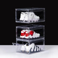 3 Pack Acrylic Shoe Boxes, Ultra Clear Shoe Boxes Stackable, Shoe Storage Box Sneaker Storage for Sneakerhead, Foldable Shoe Organizer with Magnetic Door, Professional Shoe Display Fits US Size 15 by GIVEYOUTHEBEST