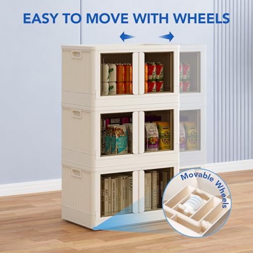 FLEXIMOUNTS 152 QT Stackable Plastic Storage Bins With Lids, Milky White - Image 6
