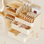 Booklov Small Makeup Organizer for Vanity Countertop, Cream by Booklov