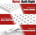 8 Pack Metal Peg Board Panels with 50 Hooks, White - Image 4