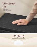 VASAGLE 3-Tier Shoe Storage Bench with Cushion, 14 x 47.6 x 20.7 Inches - Image 5