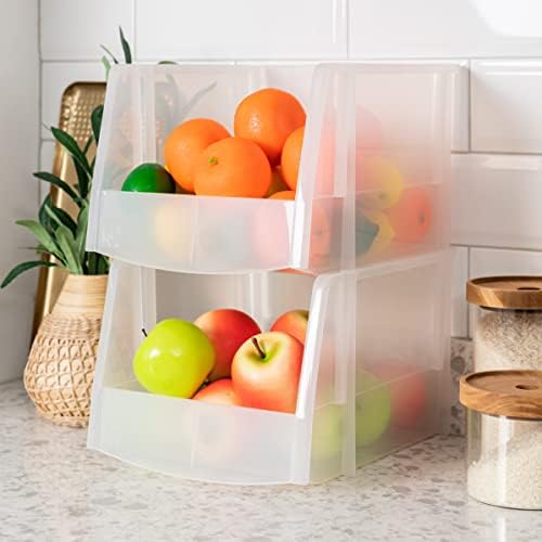 IRIS USA 4-Pack, X Large Plastic Stackable Storage Bin Organizer, Clear - Image 4