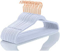 MIZGI Velvet Hangers 50 Pack Non Slip Heavy Duty Light Blue Rose Gold Hooks by MIZGI