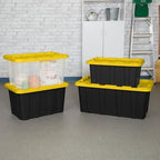 Sterilite Industrial Storage Tote with Lids for Garage, 27 Gallon, 16-Pack - Image 5