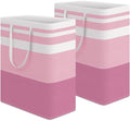 HomeHacks 2 Pack Large Laundry Baskets, Laundry Hampers Bags (Pink 125Lx2) by HomeHacks
