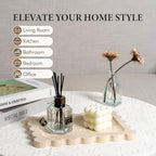 Koville Romano Travertine Vanity Tray, 11"x8" Natural Stone Organizer Tray for Countertop Bathroom Kitchen Dresser, Marble Decorative Scalloped Tray for Jewelry Cosmetics Perfume Trinket(Beige) - Image 7