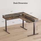 FLEXISPOT Reversible L-Shaped Corner Standing Desk with Monitor Shelf - Image 3