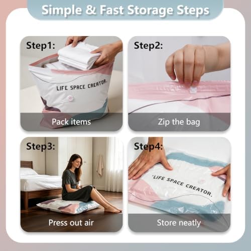 2026 New Space Bags No-Pump Vacuum Storage | Reusable Vacuum Seal Storage Bags - Image 3