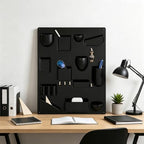 Creative Wall Storage Rack ABS Multi-Grid Storage (Black) - Image 4