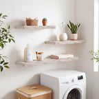 RICHFOCUS Bathroom Floating Shelves for Wall 2Pack|Rustic White|28" L - Image 6