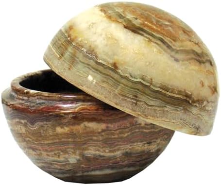 Decorative Onyx Jars, Assorted Styles (Ball Jar - 4 Inch) by StarStuff.Rocks