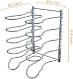 CAXXA Heavy Duty Pan Rack, Pot Lid Rack, Kitchen Cabinet Pantry Cookware Organizer Rack Holder with 5 Adjustable Dividers, Chrome (Pack of 2) - Image 2